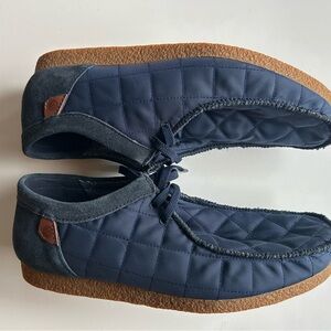 (NWOT) Clarks Men's Shacre II Step Navy Textile Casual Comfort Moccasin (10.5M)